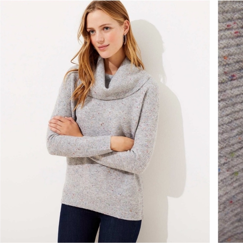 NWT LOFT Ribbed Cowl Neck Sweater